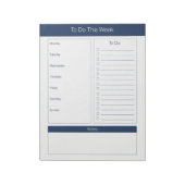 今週を実行する – 毎週のプランナー – 海軍 ノートパッド (回転)