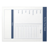 今週を実行する – 毎週のプランナー – 海軍 ノートパッド (正面)