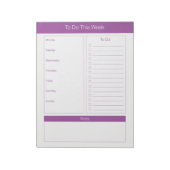 今週を実行する – 毎週のプランナー – 紫 ノートパッド (回転)