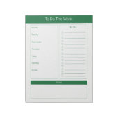 今週を実行する – 毎週のプランナー- Hunter Green ノートパッド (回転)