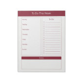 今週を行うには – 週間プランナー – ワイン ノートパッド (回転)