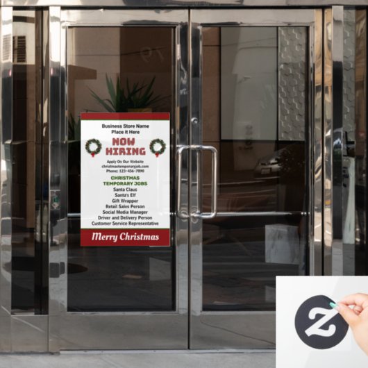今雇用クリスマスホリデーズジョブカスタムの ウィンドウサイン (オフィスドア)