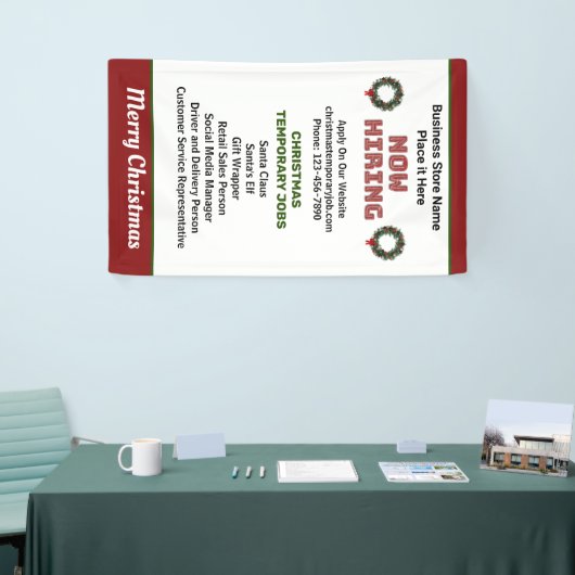 今雇用クリスマスホリデーズジョブカスタムの 横断幕 (トレードショー)