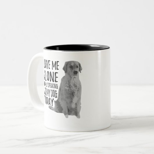 今離れ日は私話一人で犬と一緒にいる ツートーンマグカップ (正面左)
