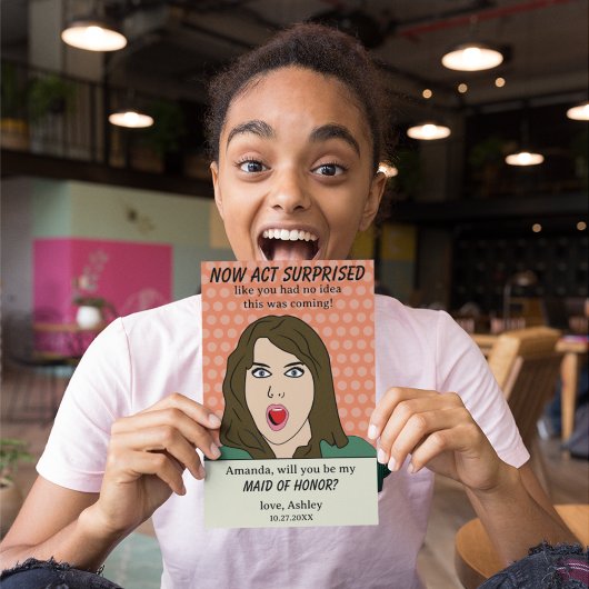 今驚きの表情を ｜ レトロ ポップアート ブライズメイド 招待状