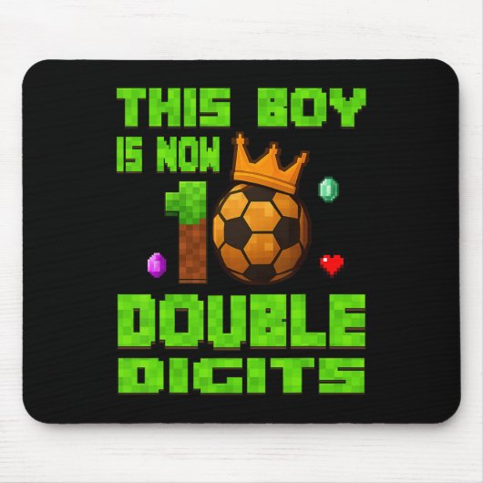 今10歳の少年 2桁 サッカー 誕生日おめでとう マウスパッド (正面)