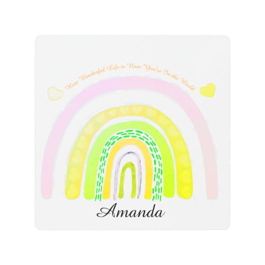 今、世界にあなたがいてよかった メタルプリント (正面)