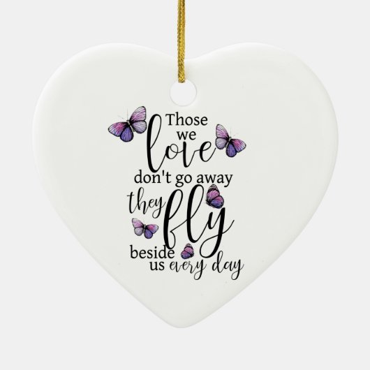 今、彼女は蝶の記念で飛ぶ セラミックオーナメント (裏面)