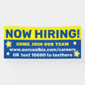 今、採用は、チ救済ームの従業員に入るよう求められています 横断幕 (横)