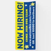 今、採用は、チ救済ームの従業員に入るよう求められています 横断幕 (縦)