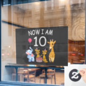 今、私は動物園で10歳の10誕生日である ウィンドウサイン (カフェ窓)