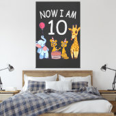 今、私は動物園で10歳の10誕生日である キャンバスプリント (インサイチュ (寝室))