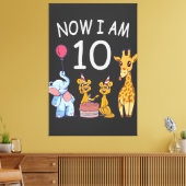 今、私は動物園で10歳の10誕生日である キャンバスプリント (インサイチュ (リビング))