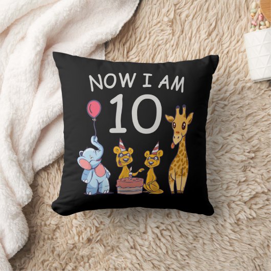 今、私は動物園で10歳の10誕生日である クッション (ブランケット)