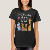 今、私は動物園で10歳の10誕生日である Tシャツ (正面)