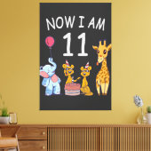 今、私は動物園で11歳の11誕生日 キャンバスプリント (インサイチュ (リビング))