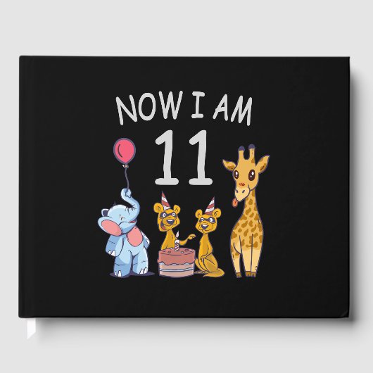 今、私は動物園で11歳の11誕生日 ゲストブック (正面)