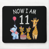 今、私は動物園で11歳の11誕生日 マウスパッド (正面)