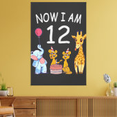 今、私は動物園で12歳の12誕生日である キャンバスプリント (インサイチュ (リビング))