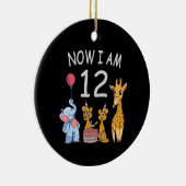 今、私は動物園で12歳の12誕生日である セラミックオーナメント (右)