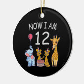 今、私は動物園で12歳の12誕生日である セラミックオーナメント (左)