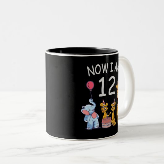 今、私は動物園で12歳の12誕生日である ツートーンマグカップ (正面右)