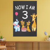 今、私は動物園で3歳の3歳の誕生日である キャンバスプリント (インサイチュ (リビング))