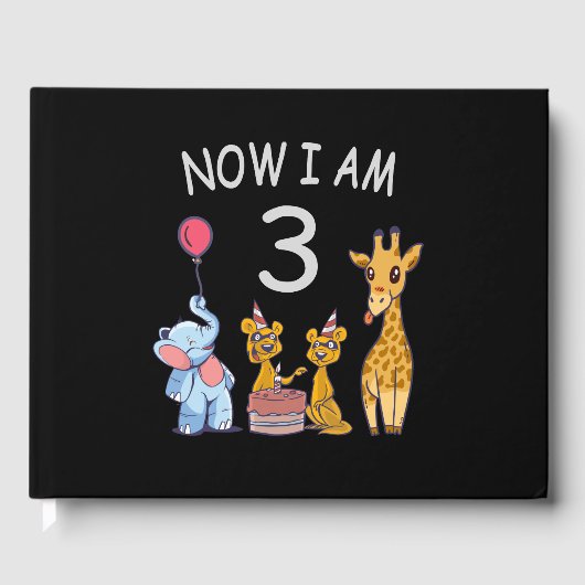 今、私は動物園で3歳の3歳の誕生日である ゲストブック (正面)