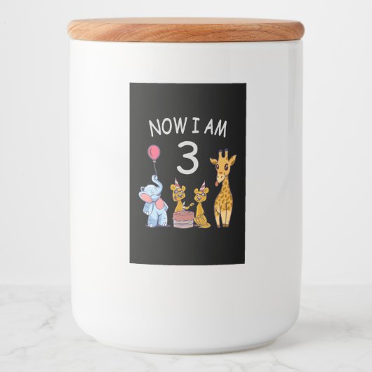 今、私は動物園で3歳の3歳の誕生日である フードラベル (正面)