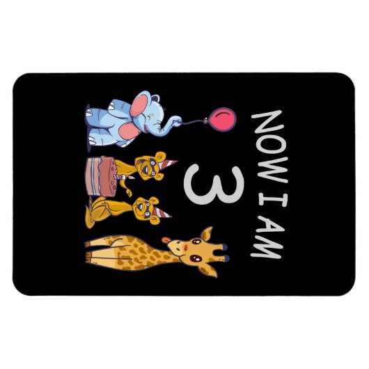 今、私は動物園で3歳の3歳の誕生日である マグネット (横)