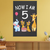 今、私は動物園で5歳の誕生日である キャンバスプリント (インサイチュ (リビング))