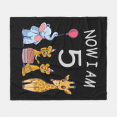 今、私は動物園で5歳の誕生日である フリースブランケット (正面(横))