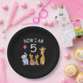 今、私は動物園で5歳の誕生日である ペーパープレート (パーティー)