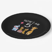 今、私は動物園で5歳の誕生日である ペーパープレート (アングル)