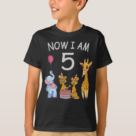 今、私は動物園で5歳の誕生日である Tシャツ (正面)