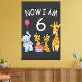 今、私は動物園で6歳の6誕生日だ キャンバスプリント (インサイチュ (リビング))