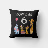 今、私は動物園で6歳の6誕生日だ クッション (正面)