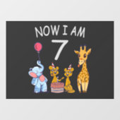 今、私は動物園で7歳の7誕生日だ ウィンドウサイン (シート)