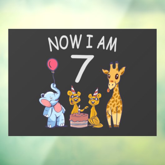 今、私は動物園で7歳の7誕生日だ ウィンドウサイン (シート3)
