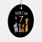 今、私は動物園で7歳の7誕生日だ セラミックオーナメント (右)