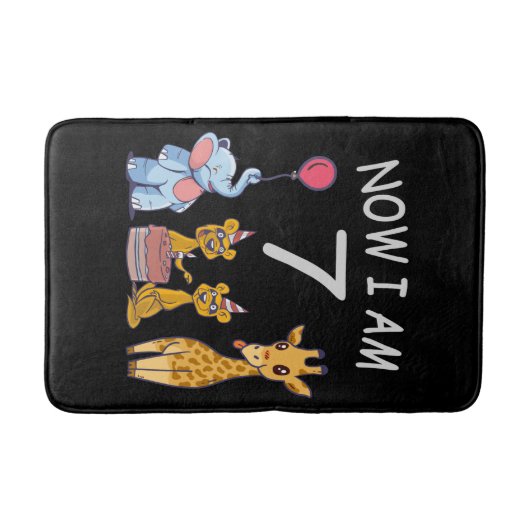 今、私は動物園で7歳の7誕生日だ バスマット (正面)