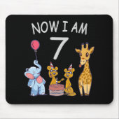 今、私は動物園で7歳の7誕生日だ マウスパッド (正面)