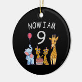 今、私は動物園で9歳の9誕生日だ セラミックオーナメント (左)