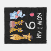 今、私は動物園で9歳の9誕生日だ フリースブランケット (正面(横))