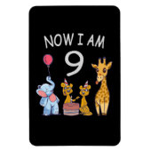 今、私は動物園で9歳の9誕生日だ マグネット (縦)