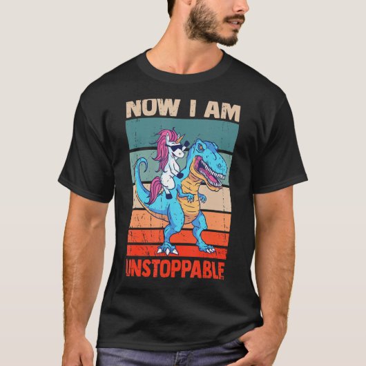 今、私は恐竜ディノ・ティラノサレックスに停止できない Tシャツ (正面)