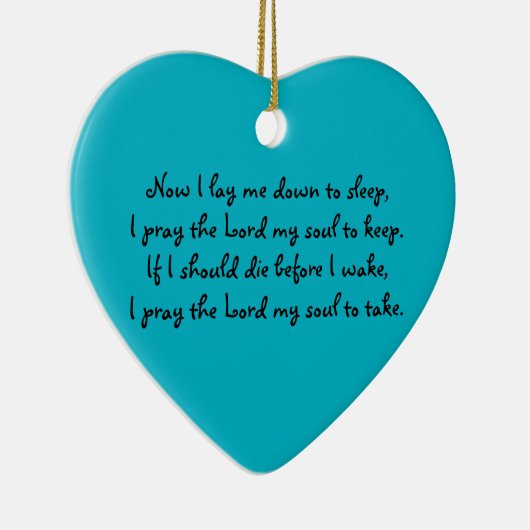 今、私は眠りに私を横たえる祈りの言葉オーナメント セラミックオーナメント (右)