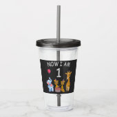 今、私は1歳の動物園の1歳の誕生日である アクリルタンブラー (正面)