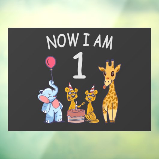 今、私は1歳の動物園の1歳の誕生日である ウィンドウサイン (シート3)