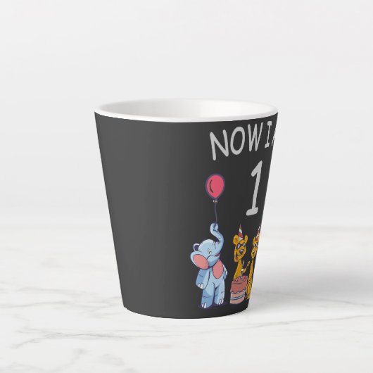 今、私は1歳の動物園の1歳の誕生日である カフェラテマグ (正面)